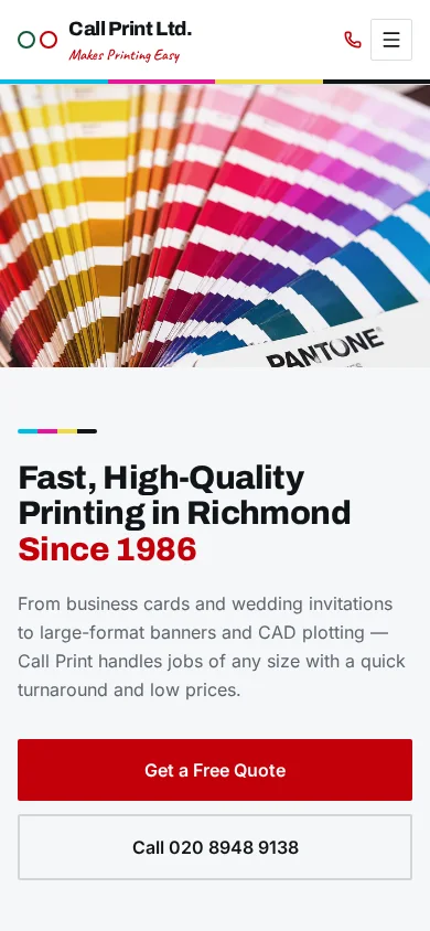 Call Print mobile website redesign concept by GrowthLine