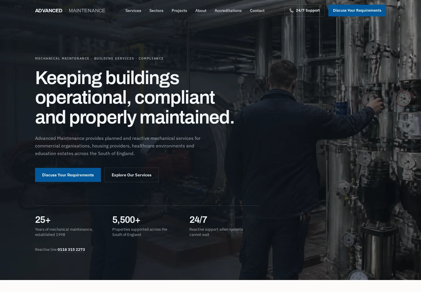 Advanced Maintenance commercial website redesign concept by GrowthLine