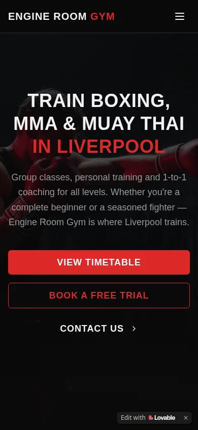 Engine Room Gym mobile website redesign concept by GrowthLine